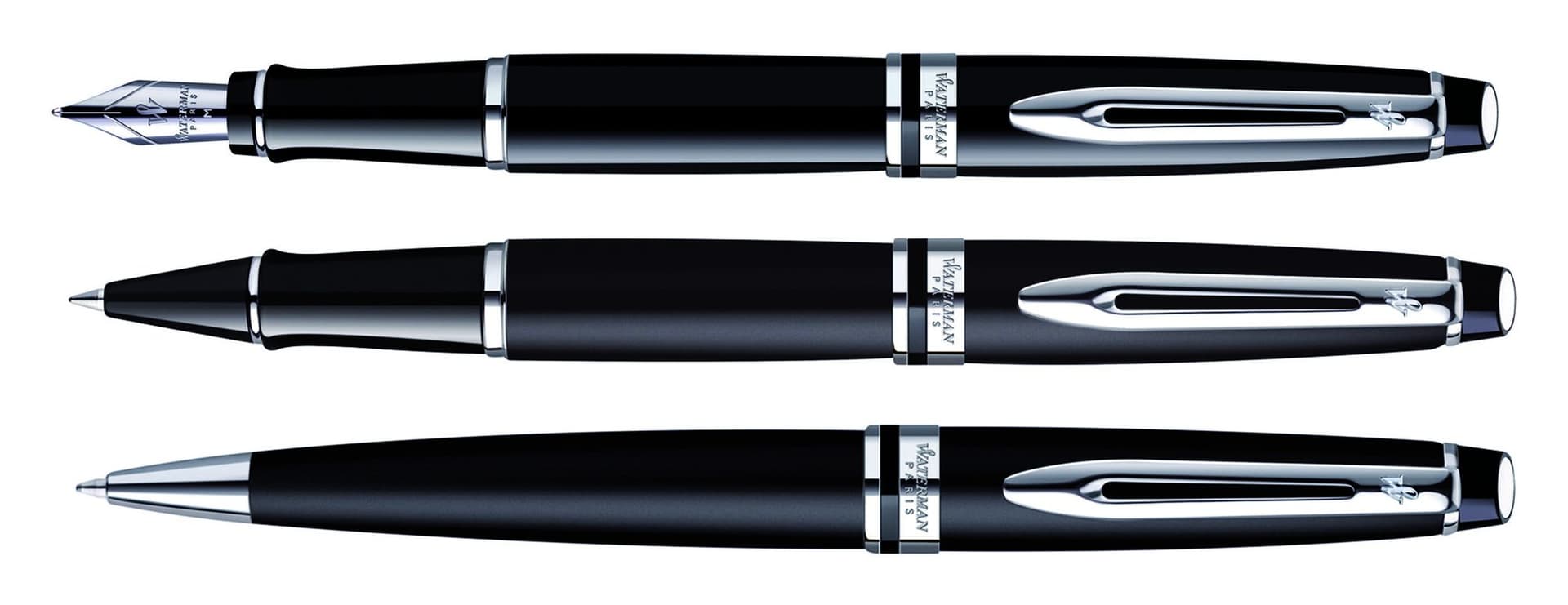 Rollerpen Waterman Expert black lacquer CT fijn 2