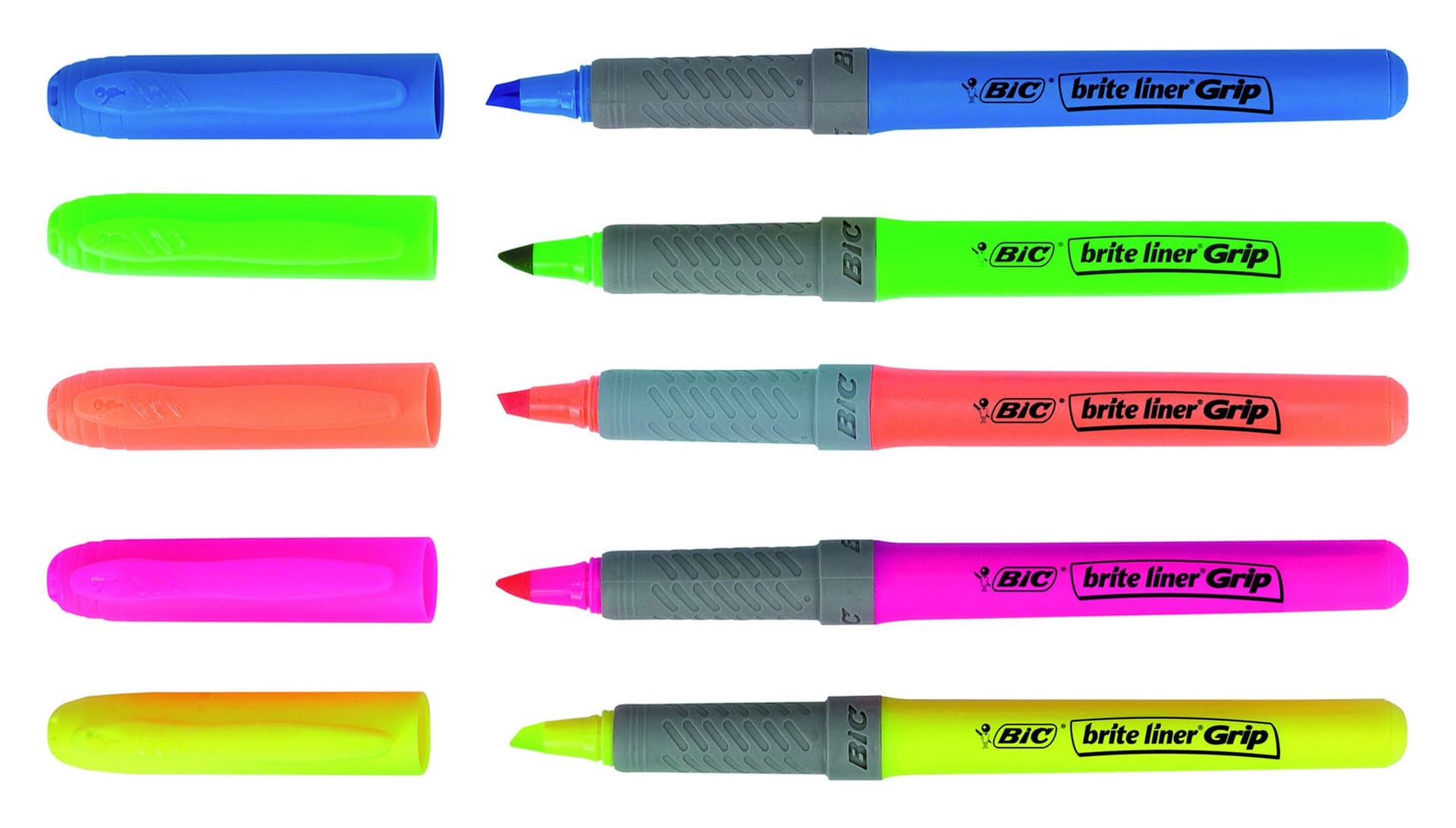 Markeerstift Bic brite liner grip geel 5