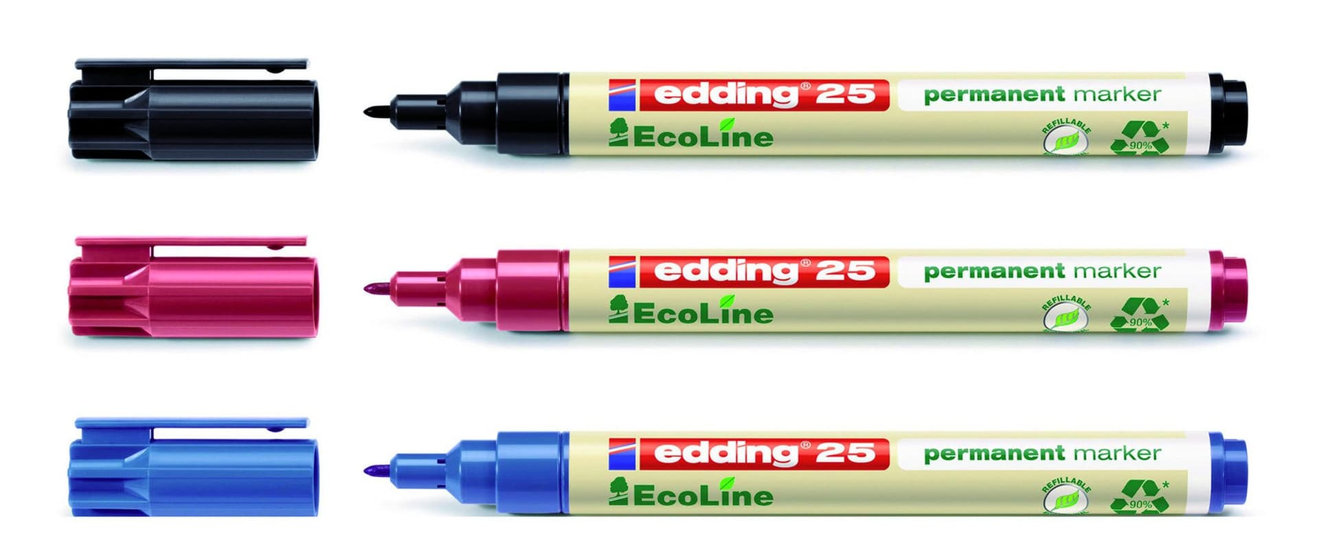 Viltstift edding 25 EcoLine rond 1mm rood 2