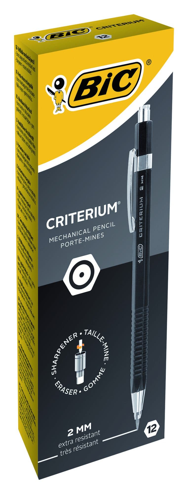 Vulpotlood Bic Criterium HB 2mm met gum metalen clip 2