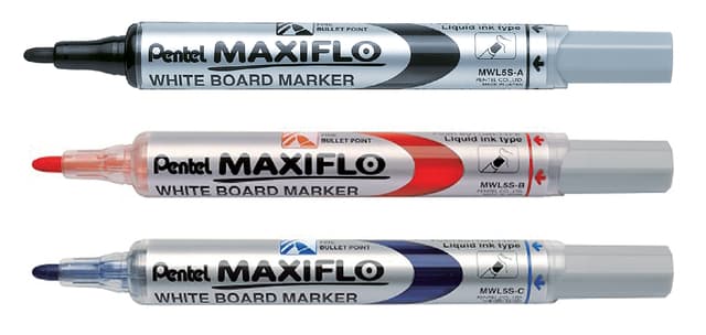 Whiteboardmarker Pentel MWL5S Maxiflo rond 1mm blauw 2