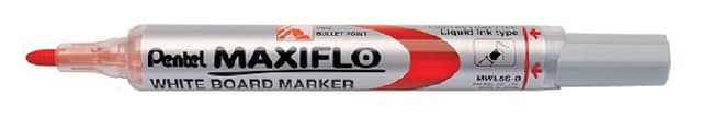 Whiteboardmarker Pentel MWL5S Maxiflo rond 1mm rood