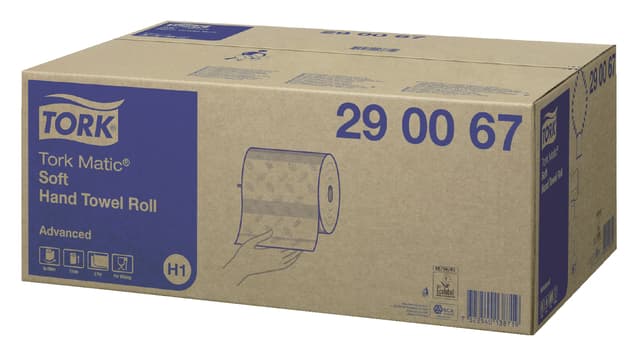 Handdoekrol Tork H1 Matic Advanced 2-laags 150m wit 290067 7