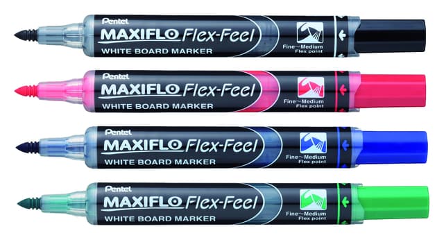 Whiteboardmarker Pentel MWL5SBF Maxiflo rond 1.5-4.5mm groen 2