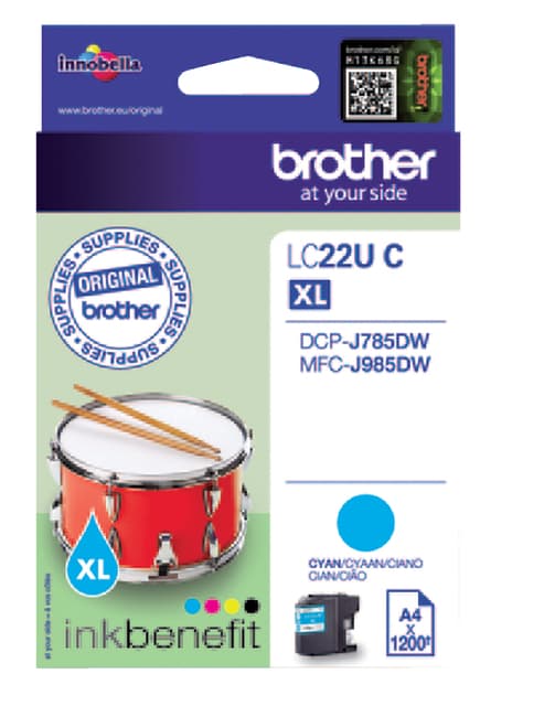 Inktcartridge Brother LC-22UC blauw 2