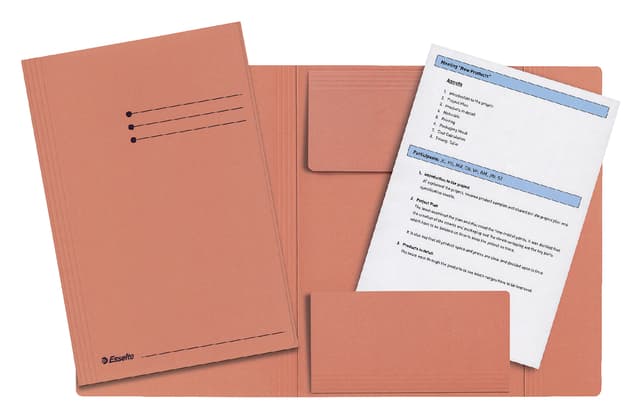 Dossiermap Esselte folio 3 kleppen manilla 275gr oranje 2