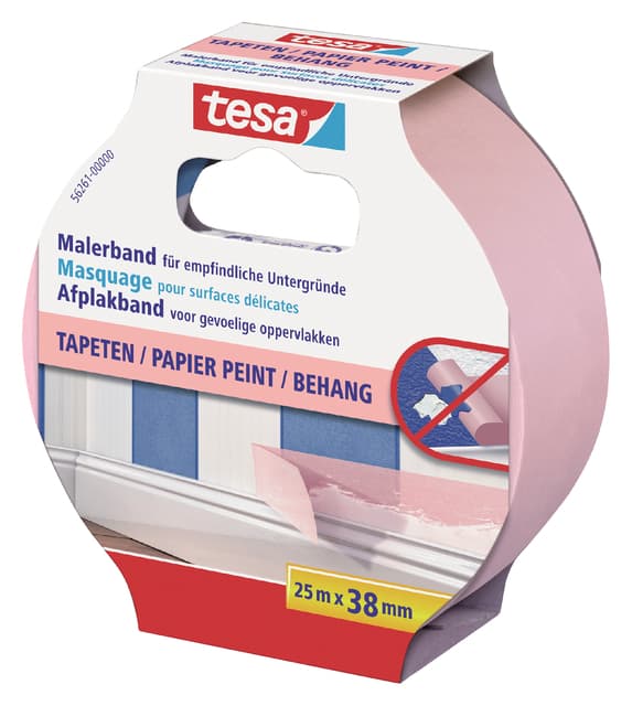 Afplaktape tesa® Professional sensitive 25mx38mm roze