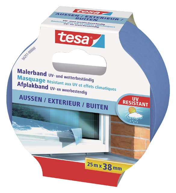 Afplaktape tesa® Professional outdoor 25mx38mm blauw