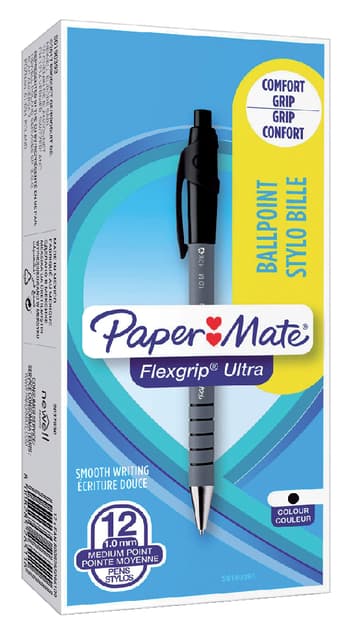 Balpen Paper Mate Flexgrip Ultra medium zwart 3