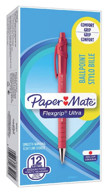 Balpen Paper Mate Flexgrip Ultra medium rood 3