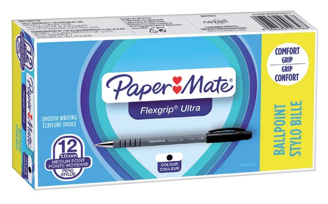 Balpen Paper Mate Flexgrip Ultra stick medium zwart 3