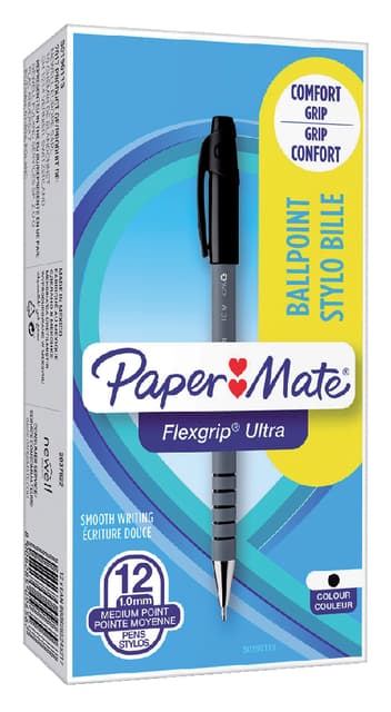 Balpen Paper Mate Flexgrip Ultra stick medium zwart 4