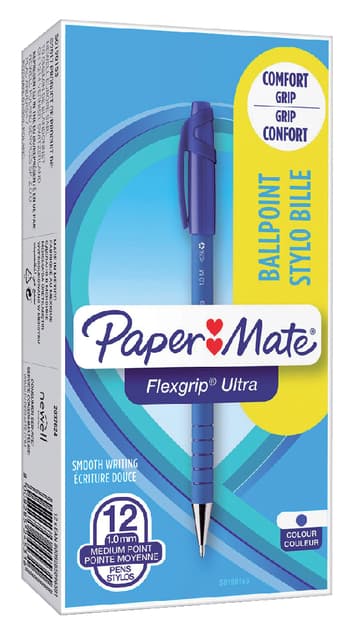 Balpen Paper Mate Flexgrip Ultra stick medium blauw 4