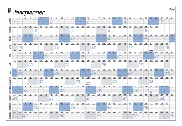 Jaarplankalender 2027 Quantore A1 84x57cm
