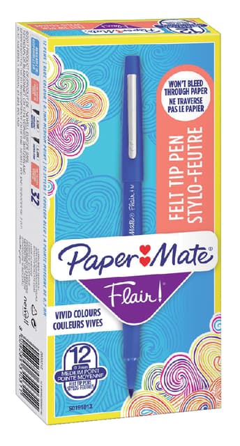 Fineliner Paper Mate Flair Original medium blauw 3