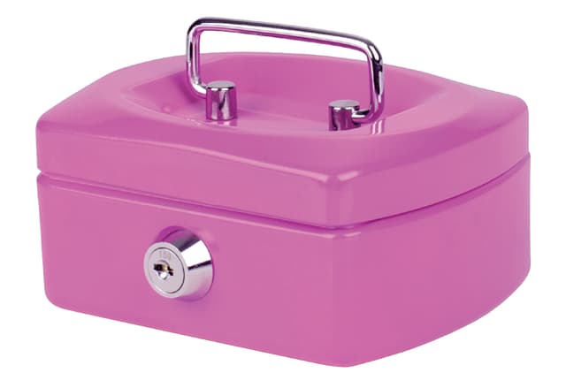 Geldkist Pavo met muntgleuf 125x95x60mm roze 3