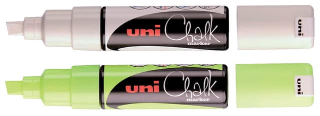 Krijtstift Uni-ball chalk schuin 8.0mm wit 2