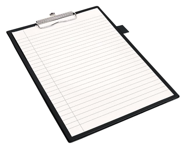 Klembord Quantore A4 staand PVC zwart met 100mm klem + penlus 2