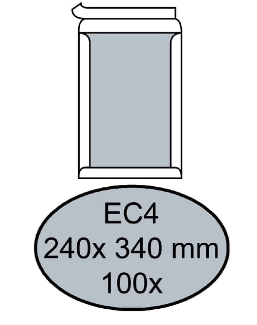 Envelop Quantore bordrug EC4 240x340mm zelfklevend wit 100 stuks