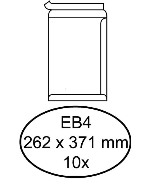 Envelop Hermes akte EB4 262x371mm zelfklevend wit pak à 10 stuks