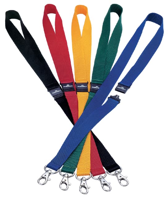 Textielkoord Durable 8137 met karabijnhaak rood 3