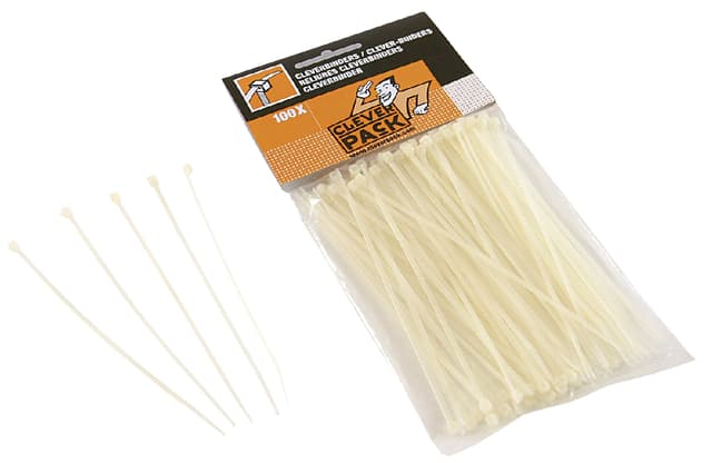 Inbindstrip CleverPack cleverbinder kabel 10/20cm wit 100 stuks 2