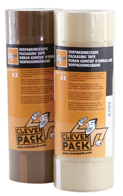 Verpakkingstape CleverPack 48mmx66m bruin PP seal à 6 rollen 2