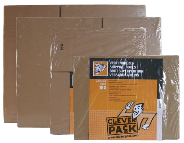 Amerikaanse vouwdoos CleverPack 200x200x110mm B-golf bruin 10 stuks 2