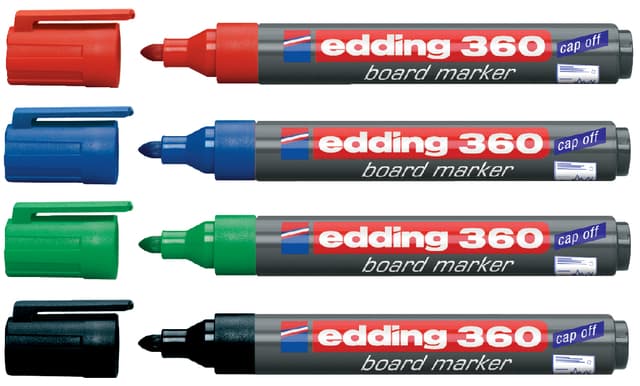 Whiteboardmarker edding 360 rond 1.5-3mm rood 2