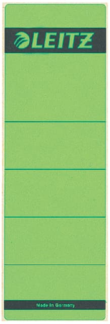 Rugetiket Leitz breed/kort 62x192mm zelfklevend groen 10 stuks