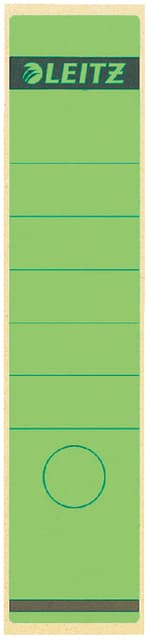 Rugetiket Leitz breed/lang 62x285mm zelfklevend groen 10 stuks
