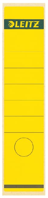 Rugetiket Leitz breed/lang 62x285mm zelfklevend geel 10 stuks