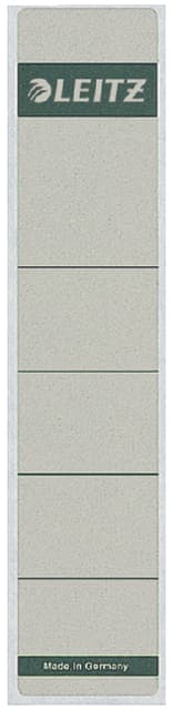 Rugetiket Leitz smal/kort 39x192mm zelfklevend grijs 10 stuks