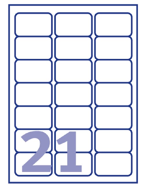 Etiket Avery J8160-25 63.5x38.1mm wit 525 stuks 2