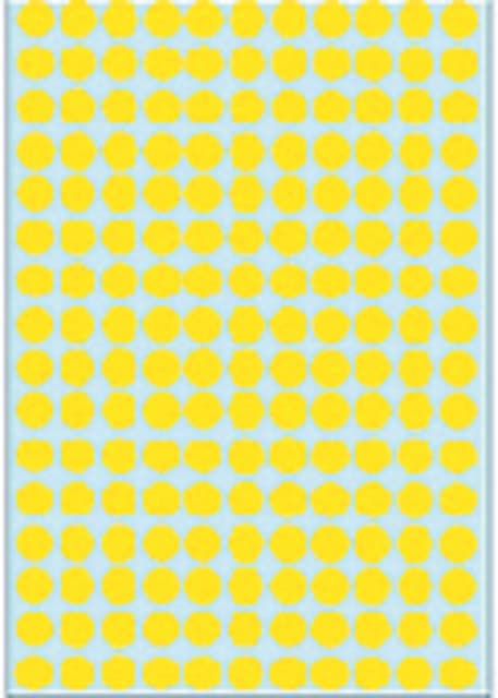 Etiket HERMA 2211 rond 8mm geel 5632 stuks 2
