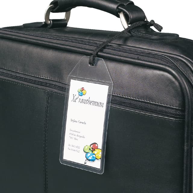 Label bagage Djois 3L 11120 72x123mm met nylonkoord transparant 10 stuks 3