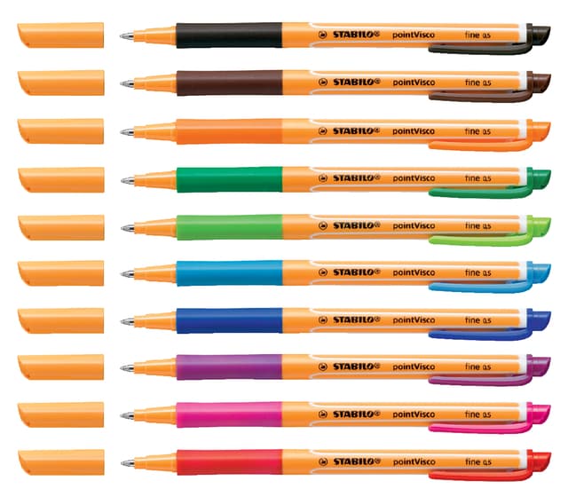 Rollerpen STABILO PointVisco 1099/10 fijn assorti etui à 10 stuks 2