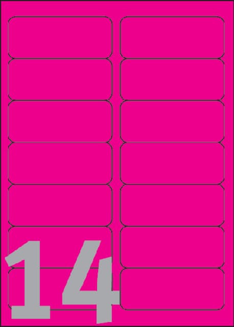 Etiket Avery L7363P-25 99.1x38.1mm neon roze 340 stuks 3