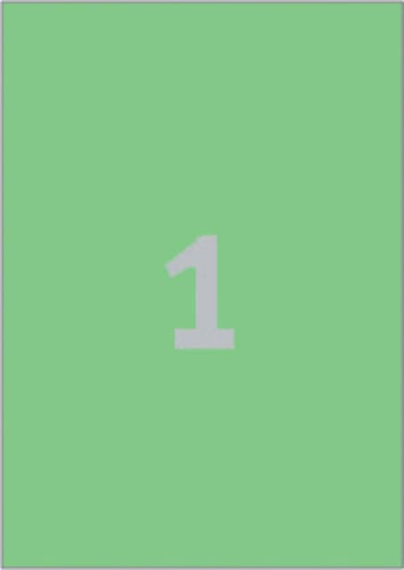 Etiket Avery 3472 210x297mm A4 groen 100 stuks 2