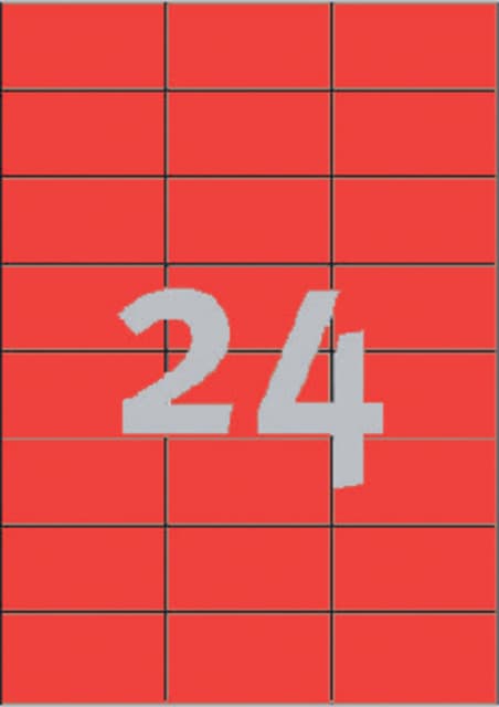 Etiket Avery 3448 70x37mm rood 2400 stuks 2