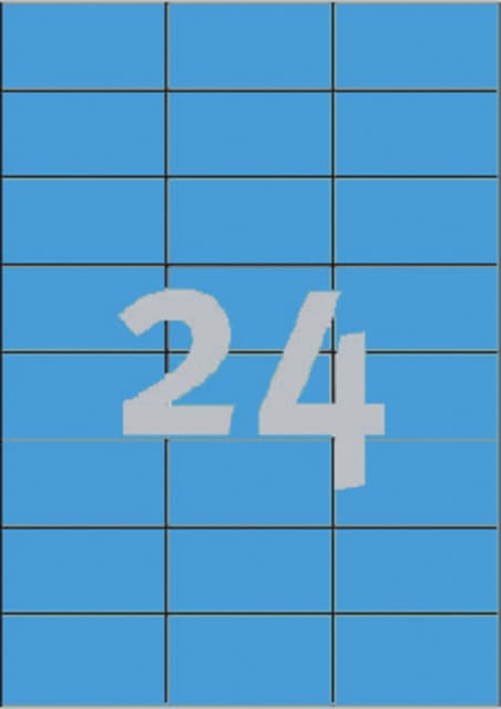 Etiket Avery 3449 70x37mm blauw 2400 stuks 2