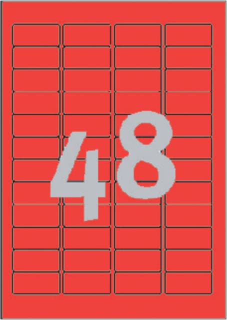 Etiket Avery L6038-20 45.7x21.2mm rood 960 stuks 2