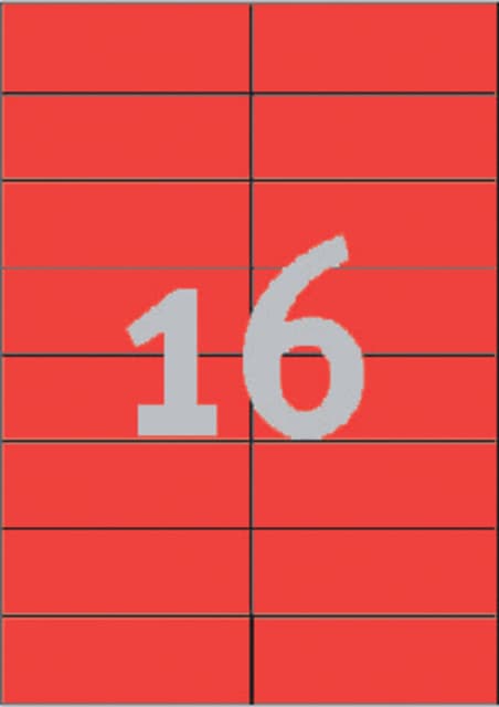Etiket Avery 3452 105x37mm rood 1600 stuks 2
