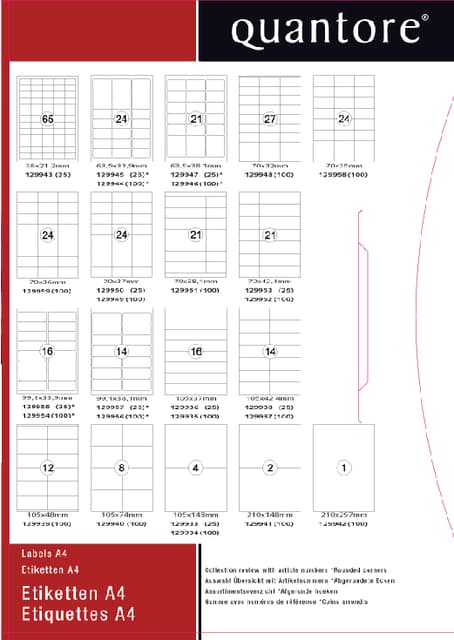 Etiket Quantore 63.5x33.9mm 2400 stuks 2