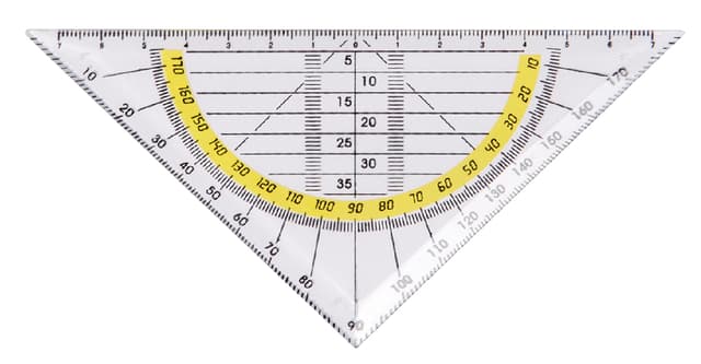 Geodriehoek Quantore 140mm transparant 2