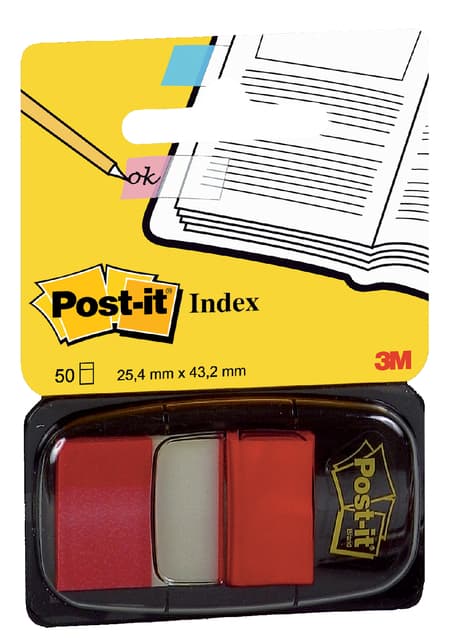 Indextabs Post-it 680 25.4x43.2mm rood 50 tabs 2