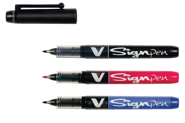 Fineliner PILOT V Signpen fijn blauw 2