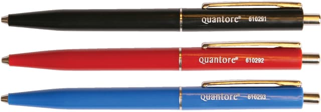 Balpen Quantore drukknop met metalen clip rood medium 2