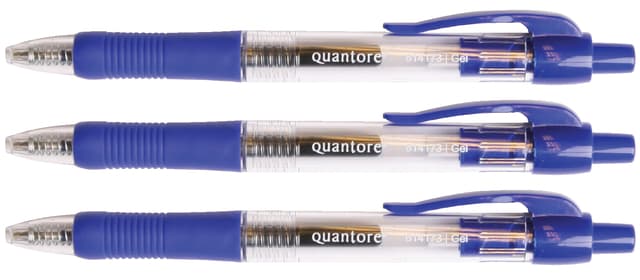 Gelschrijver Quantore grip drukknop 0.7mm blauw 2