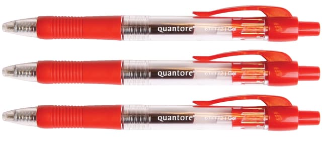 Gelschrijver Quantore grip drukknop 0.7mm rood 3
